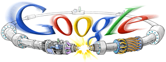 Google Logo: aceleratorul de particule de la Geneva