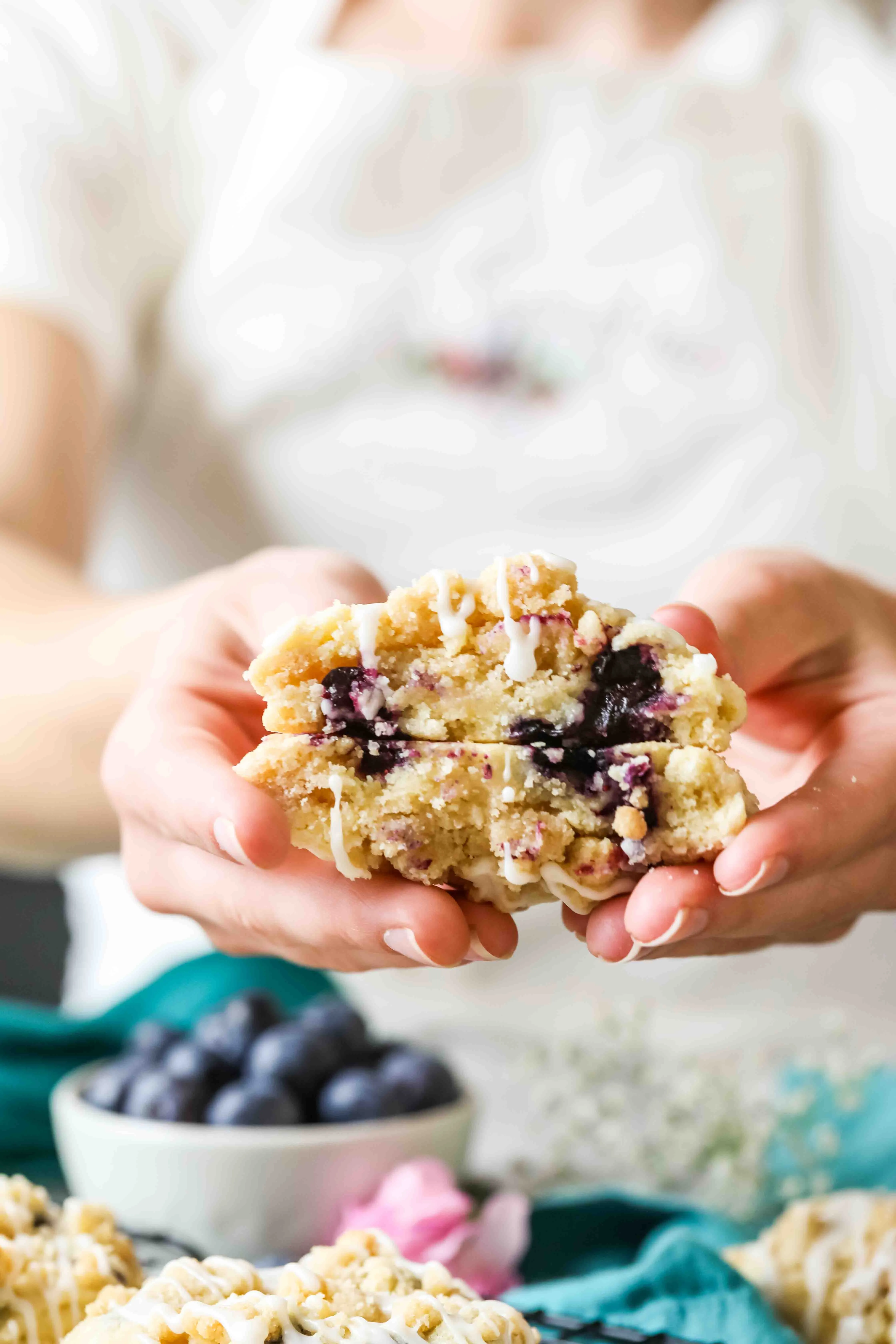 Sam's blueberry muffin cookie: golden on the outside, bursting with blueberry on the inside