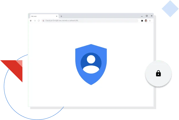 Fereastră din browserul Chrome care afișează pictograma de confidențialitate Google.