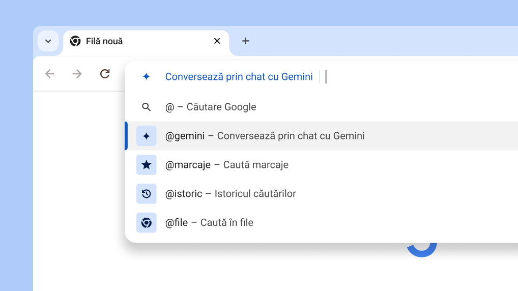 Conversează prin chat cu Gemini din bara de adrese
