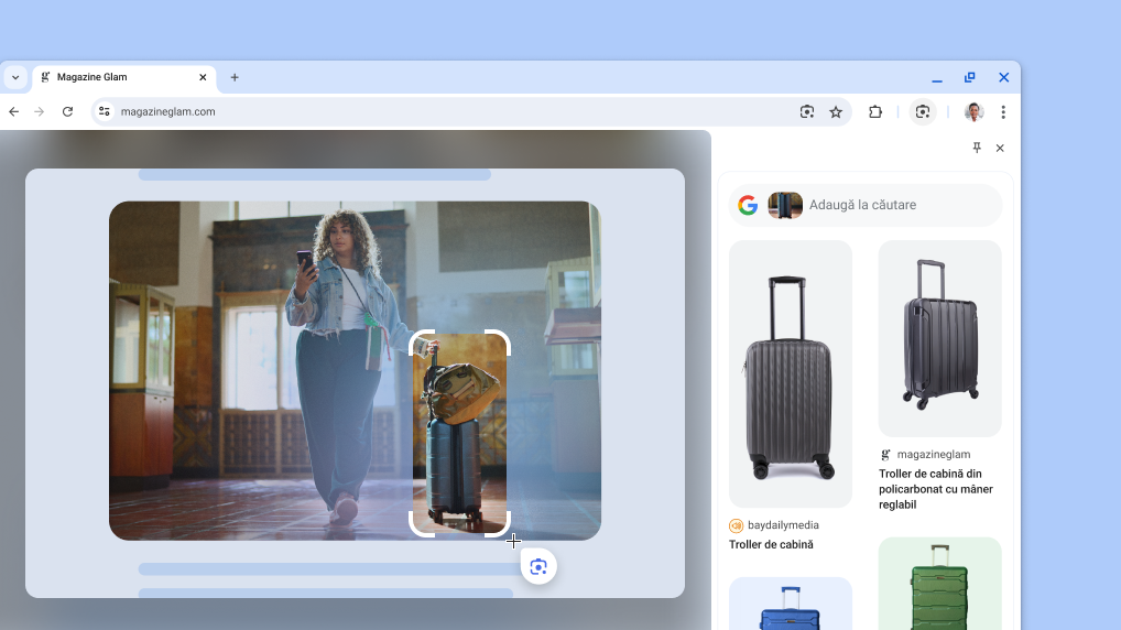 Google Lens pe pagina unui produs.