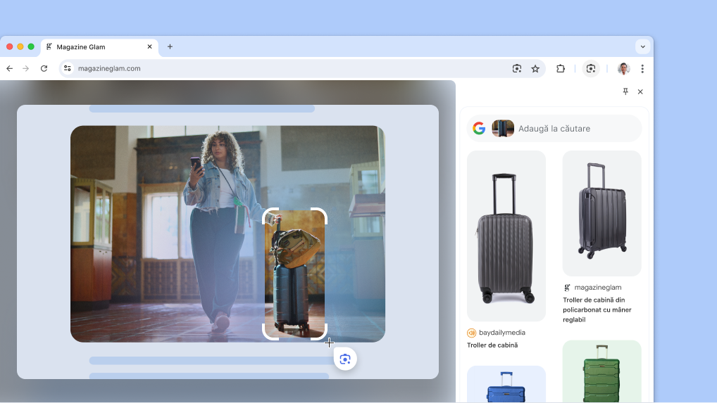 Google Lens pe pagina unui produs.