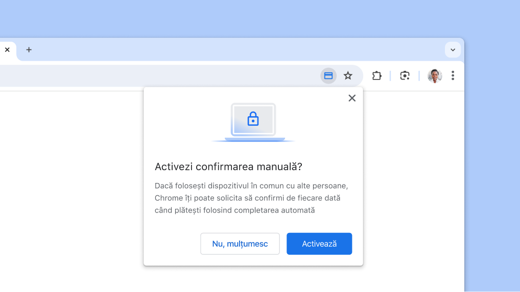 Activează verificarea manuală pentru completarea automată a plăților.
